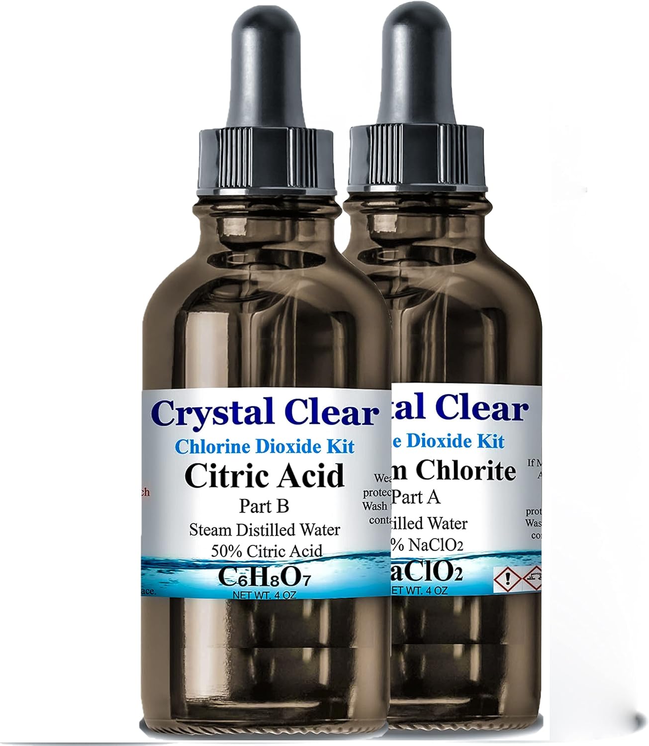 Family Health Products Chlorine Dioxide Kit 1:1 Citric Acid Sodium Solution 2 Part Classic Liquid Set (8oz) Pack of 2