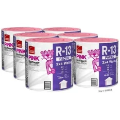 6 Pack, Owens Corning Eco Touch 15 in. W x 32 ft. L R-13 Kraft Faced Fiberglass Insulation Roll 40 Sq