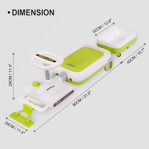 12V Electric Ride-On Car for Kids with Cleaning Fun | Go Kart | 3 in 1 Kids Electric Vehicle | Detachable Cleaner & LED Lights,Safe Toy for Ages 3-8, Indoor/Outdoor Use Safe & Educational Gift (Green) - Image 3