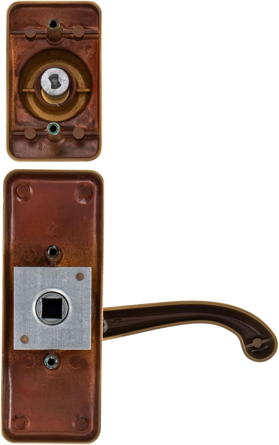 Ideal Security Door Lever with Deadbolt Lock for Storm and Screen Doors, Satin Gold - Image 5