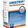 Unistrip Blood Glucose Test Strips; Case of 1200