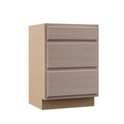 Hampton Bay Hampton Assembled 24×34.5×24 in. Drawer Base Kitchen Cabinet in Unfinished Beech 2024 Best Sellers