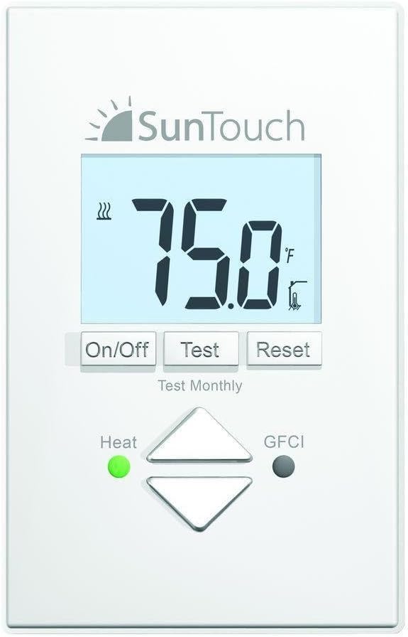 SunTouch SunStat Core Non-Programmable Thermostat for Floor Heating Systems, 4.63 x 2.95 x 1.65 inches, White