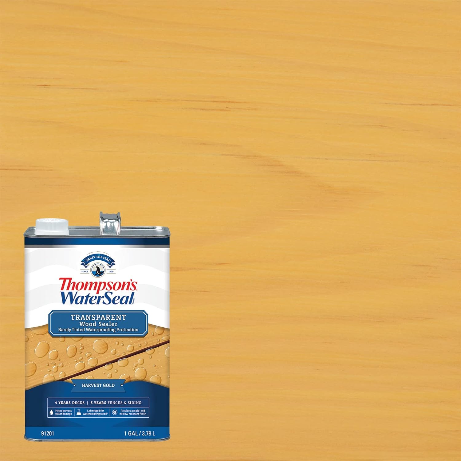 Thompson??s WaterSeal Transparent Waterproofing Wood Stain and Sealer, Harvest Gold, 1 Gallon - Image 2