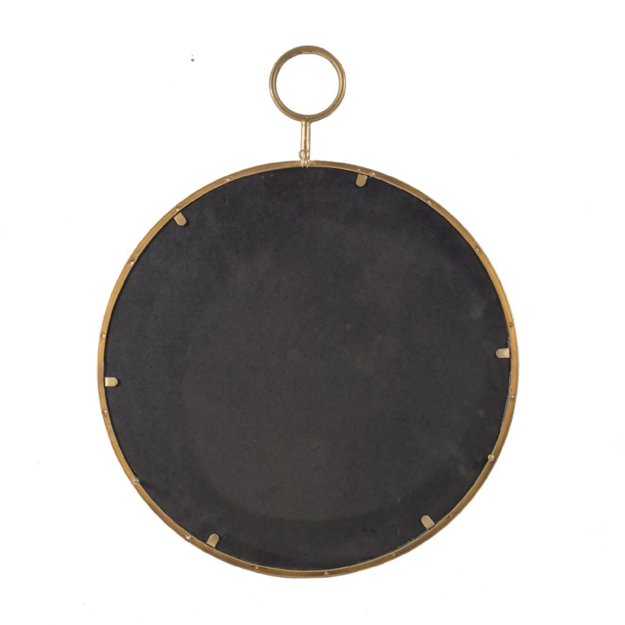 CC Home Furnishings 28.25 Gold Modern Style Framed Round Wall Mounted Mirror Decor - Image 4