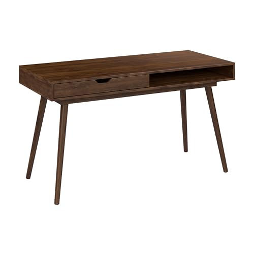 Bush Furniture Nora 54W Writing Desk in Dark Walnut | Computer Table for Home Office Workspace or Entryway - Image 3