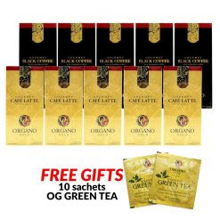 10 Boxes Organo Gold Gourmet (5) Cafe Latte (5) Black Coffee