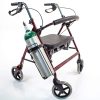 Walker Oxygen Tank Holder for Rollators & Walking Aids JO2W, Holds Single D or E Oxygen Cylinder Tanks