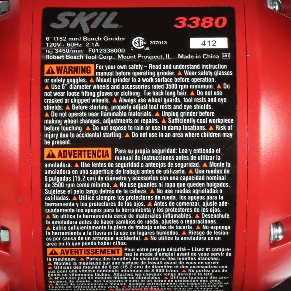 Skil 3380-01 6 In. Bench Grinder with Light - Image 9