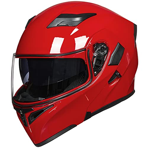 ILM Motorcycle Dual Visor Flip up Modular Full Face Helmet DOT 6 Colors Model 902 - Image 2
