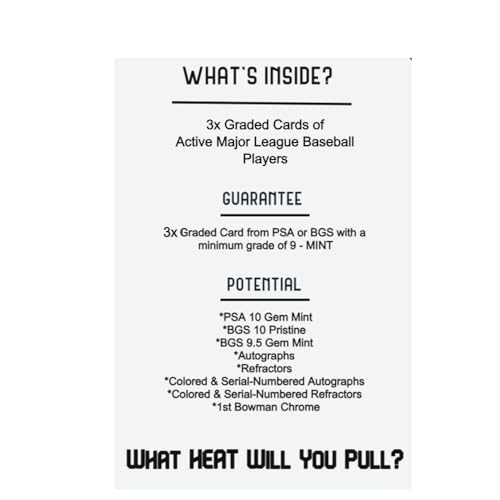 Three Graded Baseball Cards Gift Box: MLB Edition ??Three Premium PSA/BGS Graded 10, 9.5 or 9 Cards ??Potential Rookie Autographs & Numbered RC Refractors??Gift for Baseball Fans??by Slabs of Heat - Image 4
