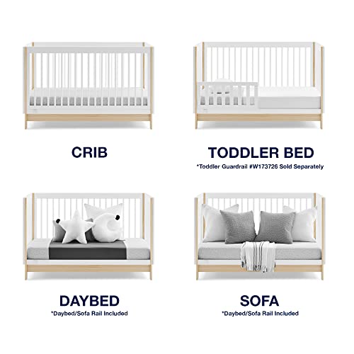 GAP babyGap Tate 4-in-1 Convertible Crib – Greenguard Gold Certified, Bianca White/Natural - Image 7