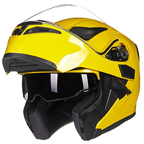 ILM Motorcycle Dual Visor Flip up Modular Full Face Helmet DOT 6 Colors Model 902 - Image 39