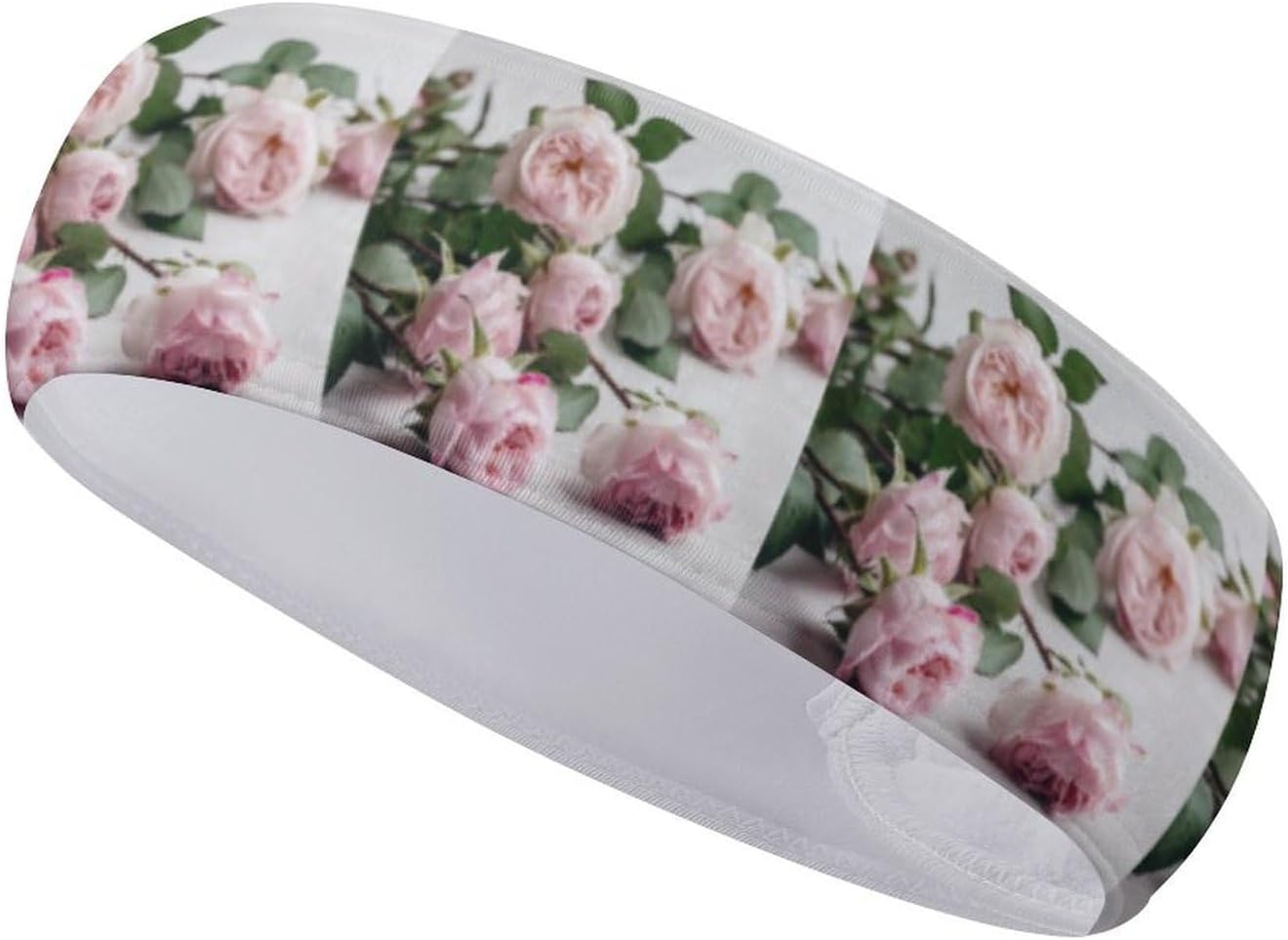 Sweatband Sports Headbands for Women Flowers on White Table Headband Stretchy Head Bands Moisture Wicking Workout Headband Fashionable Hairbands for Workout Yoga Running Gym Unisex Hairband