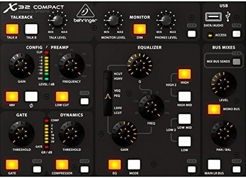 BEHRINGER, X-32 Compact 40-Input 25-Bus Digital Mixing Console with 16 Programmable Midas Preamps Black, (X32COMPACT) - Image 6