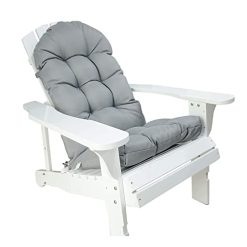 Adirondack Chair Cushion, High Back Indoor Outdoor Patio Tufted Lounge Cushion, Waterproof & Uv-Resistant Seat Pads for Patio Lawn Furniture,Gray