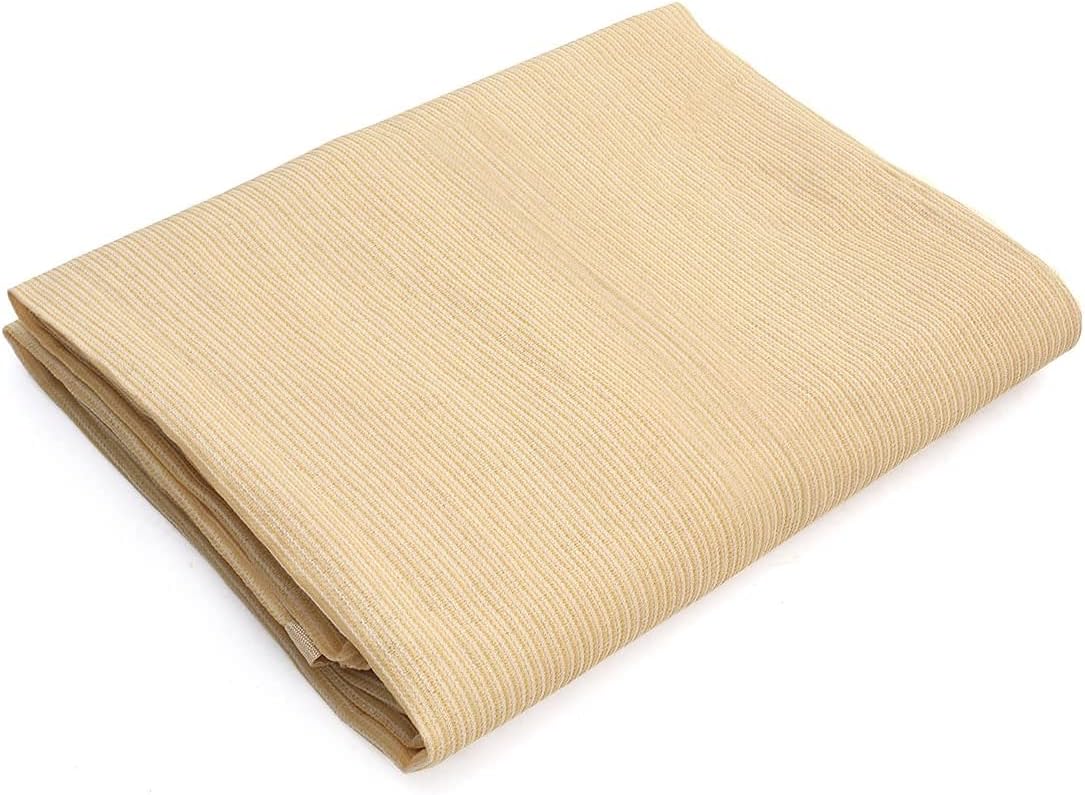 Shatex 90% Shade Fabric Sun Shade Cloth Taped Edge with Grommets Sun-Block Mesh Shade for Pergola Cover Canopy 12?? x 20??, Wheat, 12 Bungee Balls - Image 5