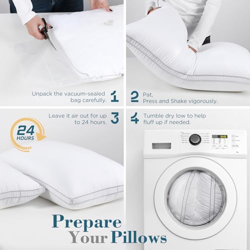 viewstar Bed Pillows King Size Set of 2, Hotel Quality, Down Alternative Big Pillow for Back, Stomach or Side Sleepers, Firm - Image 42