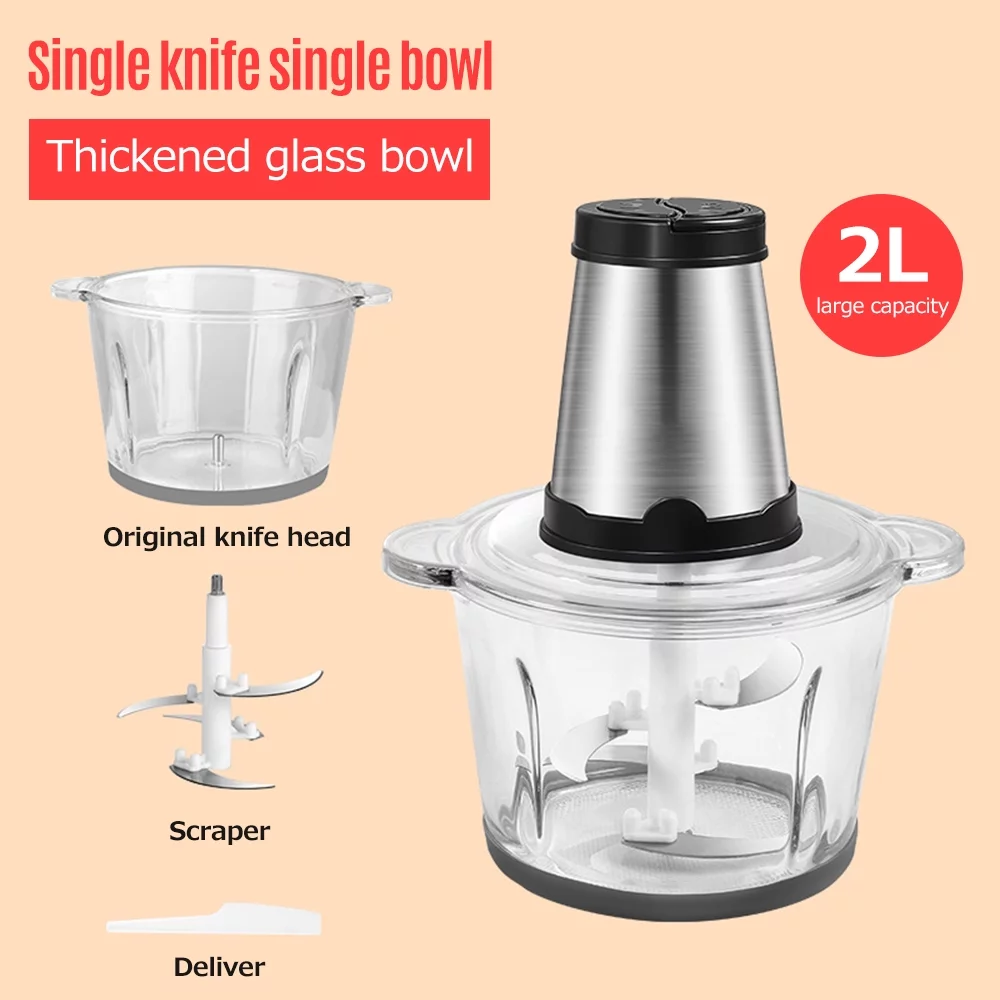 Homgeek Electric Meat Grinder – 2L Large Capacity, Stainless Steel, 2 Speed Settings, 250W High Power – Ideal Kitchen Cooker Blender for Household Use - Image 2