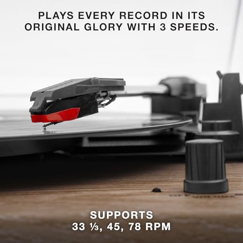 Victrola The Quincy 6-in-1 Bluetooth Record Player & Multimedia Center with Built-in Speakers ?C 3-Speed Turntable, CD & Cassette Player, AM/FM Radio, Wireless Music Streaming (Natural) - Image 17