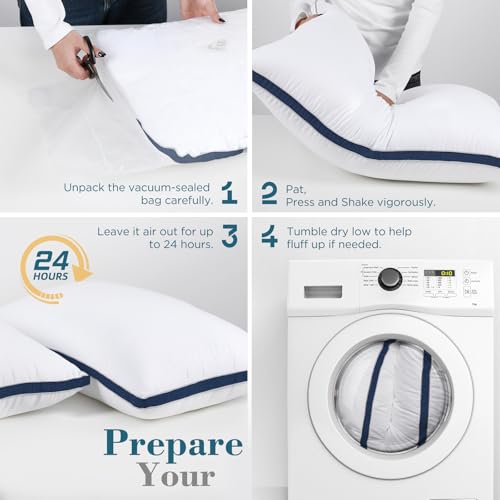 viewstar Bed Pillows King Size Set of 2, Hotel Quality, Down Alternative Big Pillow for Back, Stomach or Side Sleepers, Firm - Image 9