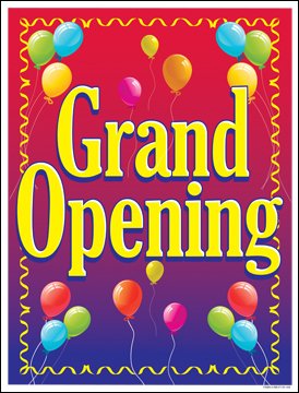 Grand Opening Window Sale Sign Posters Retail Business Store Signs (P70-38 x 50)