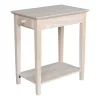 Pemberly Row 1 Drawer Transitional Wood Narrow End Table in Natural