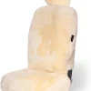 Zone Tech Genuine Sheepskin Ivory Car Seat Cover, Fluffy Luxury Wool Front Seat Covers, Universal Fits Car, Truck, SUV, & Van