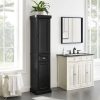 Crosley Seaside Tall Linen Cabinet Distressed Black