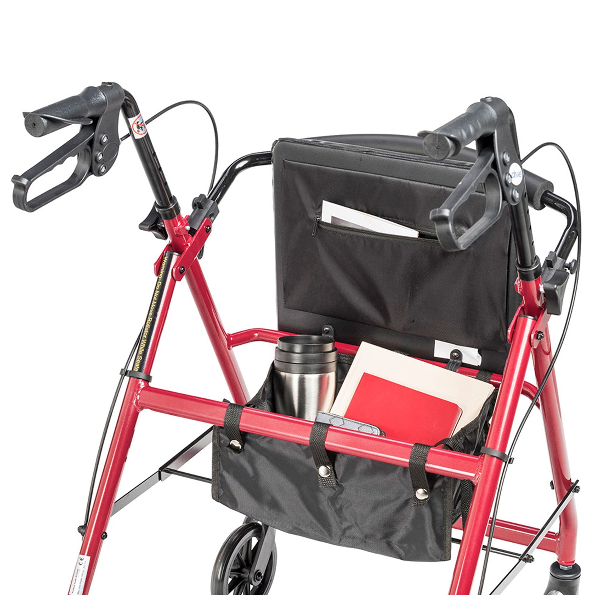 Drive Medical Adjustable Height Aluminum Frame Rollator with 6 Inch Casters, Red?? Last Day For Clearance - Image 7