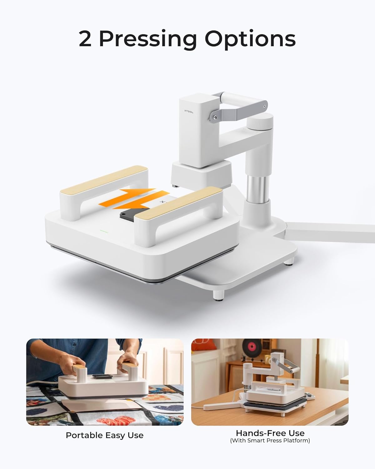 xTool Heat Press Machine 3-in-1 Kit, Smart Press & Mini Iron Press with Platform & Control Pod, 10-25KG High Pressure, Detachable Portable Heat Press Machine for T-Shirts Vinyl Sublimation Crafts - Image 4