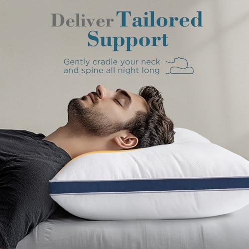 viewstar Bed Pillows King Size Set of 2, Hotel Quality, Down Alternative Big Pillow for Back, Stomach or Side Sleepers, Firm - Image 4