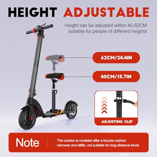 Gugxiom Electric Scooter Seat, Foldable and Adjustable Saddle Seat with Shock Absorption Foam Cushion Scooter Seat for Xiaomi M365 - Image 2
