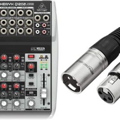 Behringer XENYX Q1202USB Premium 12-Input 2-Bus Mixer with XENYX Mic Preamps and Compressors, British EQ and USB/Audio Interface