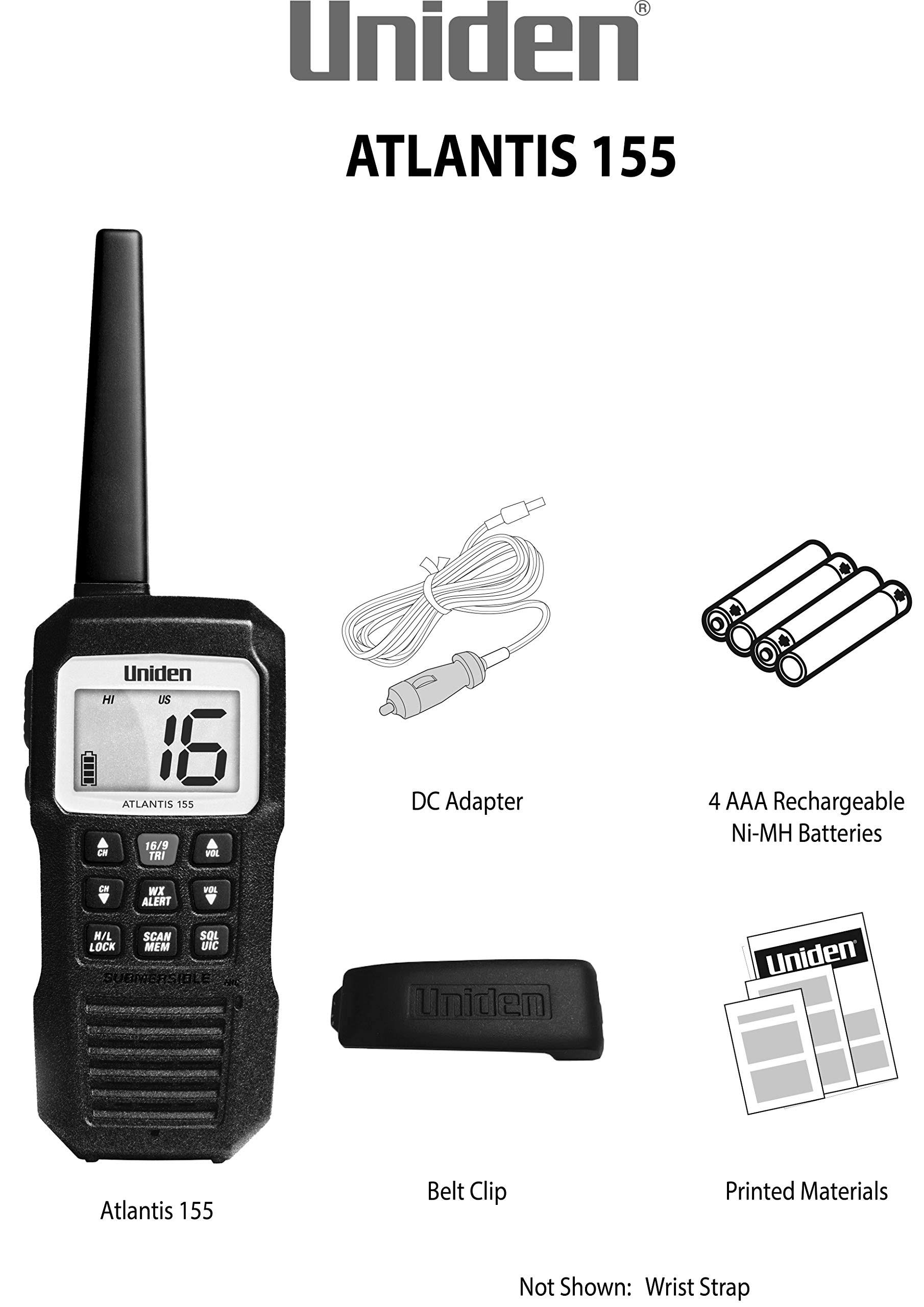 Uniden Atlantis 155 Floating Handheld VHF Marine Radio - Image 3