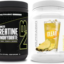 NutraBio Creatine Monohydrate, Unflavored, (300 g) and Clear Whey Protein Isolate, (Pineapple Splash) Supplement Bundle ?C Muscle Energy, Maximum Growth, Recovery, and Strength