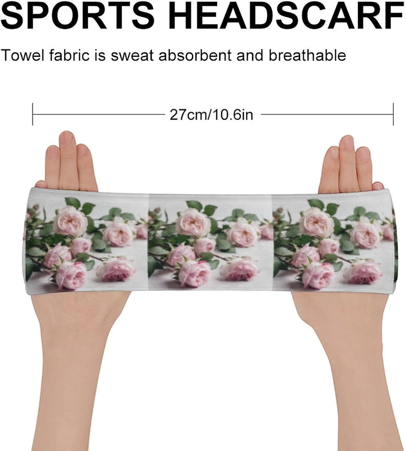Sweatband Sports Headbands for Women Flowers on White Table Headband Stretchy Head Bands Moisture Wicking Workout Headband Fashionable Hairbands for Workout Yoga Running Gym Unisex Hairband - Image 2