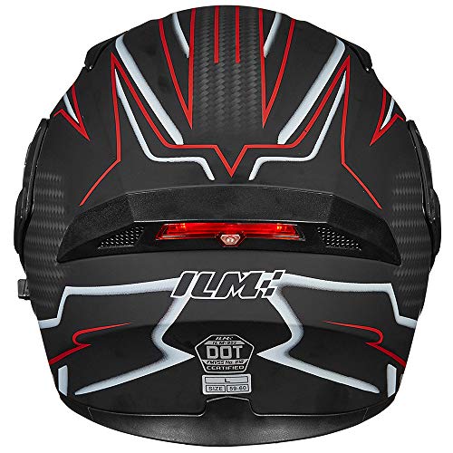 ILM Motorcycle Dual Visor Flip up Modular Full Face Helmet DOT 6 Colors Model 902 - Image 75
