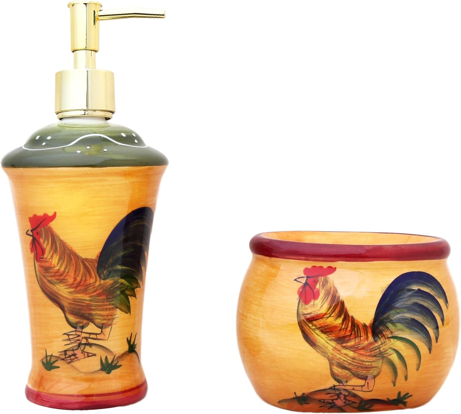 Tuscan Sunshine Country Rooster Hand Painted collection (CANISTER SET) - Image 4