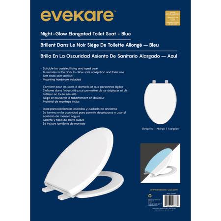 Night Glow Soft Elongated Closed Front Toilet Seat Blue – evekare - Image 6