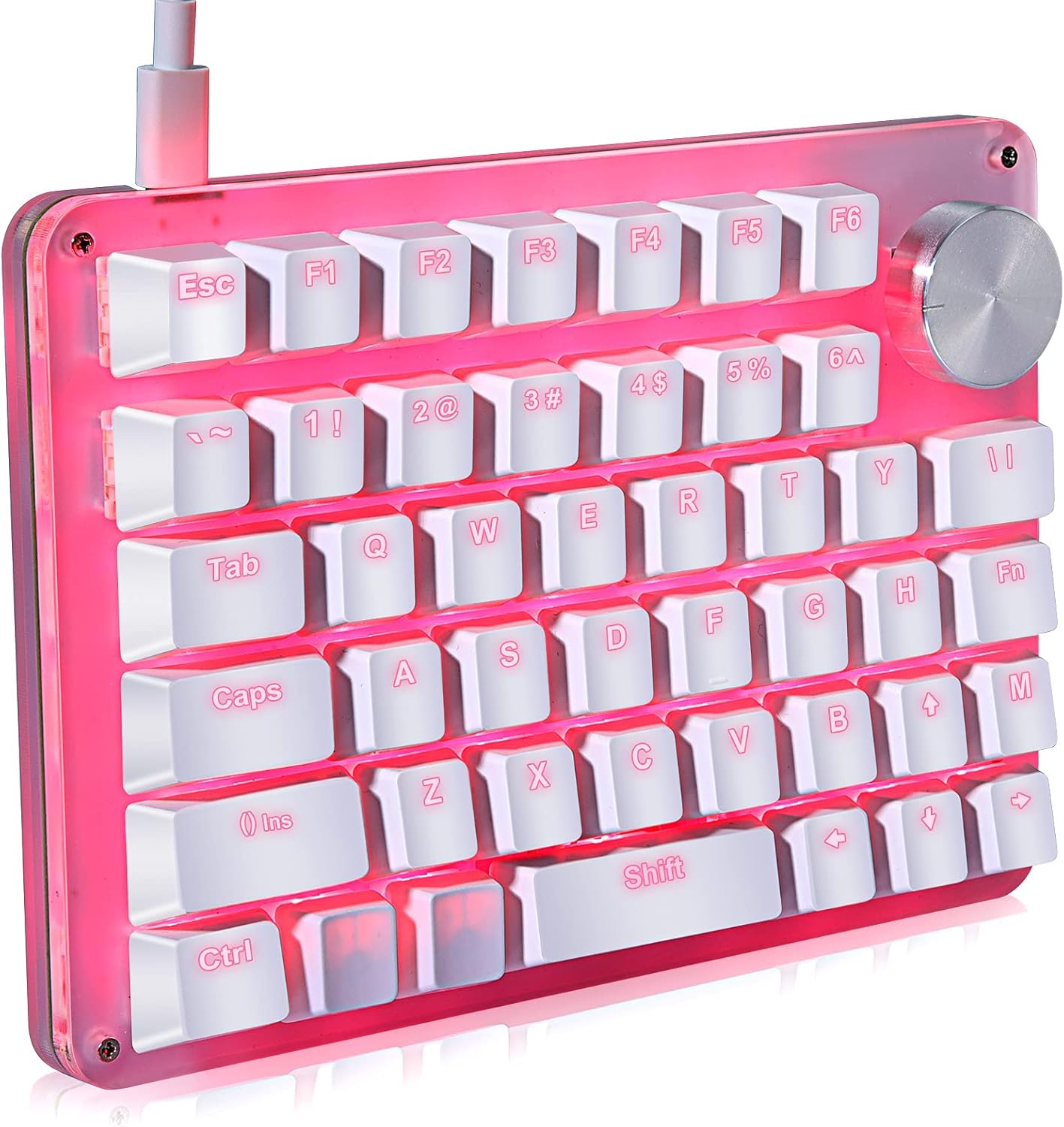 Koolertron One Handed Mechanical Gaming Keyboard, Programmable Keypad,Rotating Knob 45 Keys Blue Backlit/Blue Switches for Windows PC Gamers - Image 2