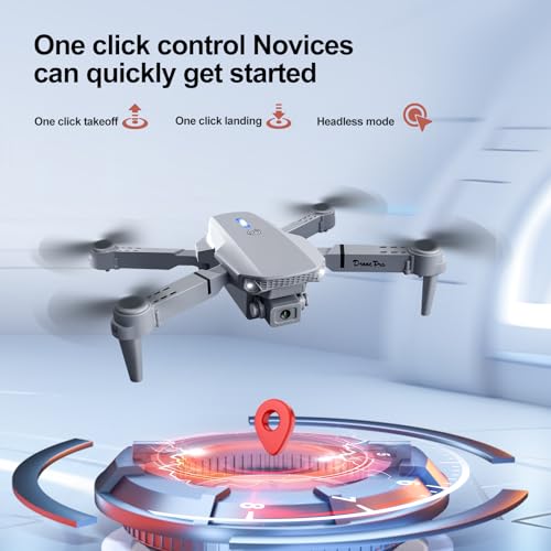 E88 Drone with Screen Controller with SD card, Foldable Mini Drone for Beginners, 2 Batteries, 360?? Flips Waypoint Fly, Active Obstacle Avoidance, One Key Take Off/Landing. (2 batteries – Black) - Image 5