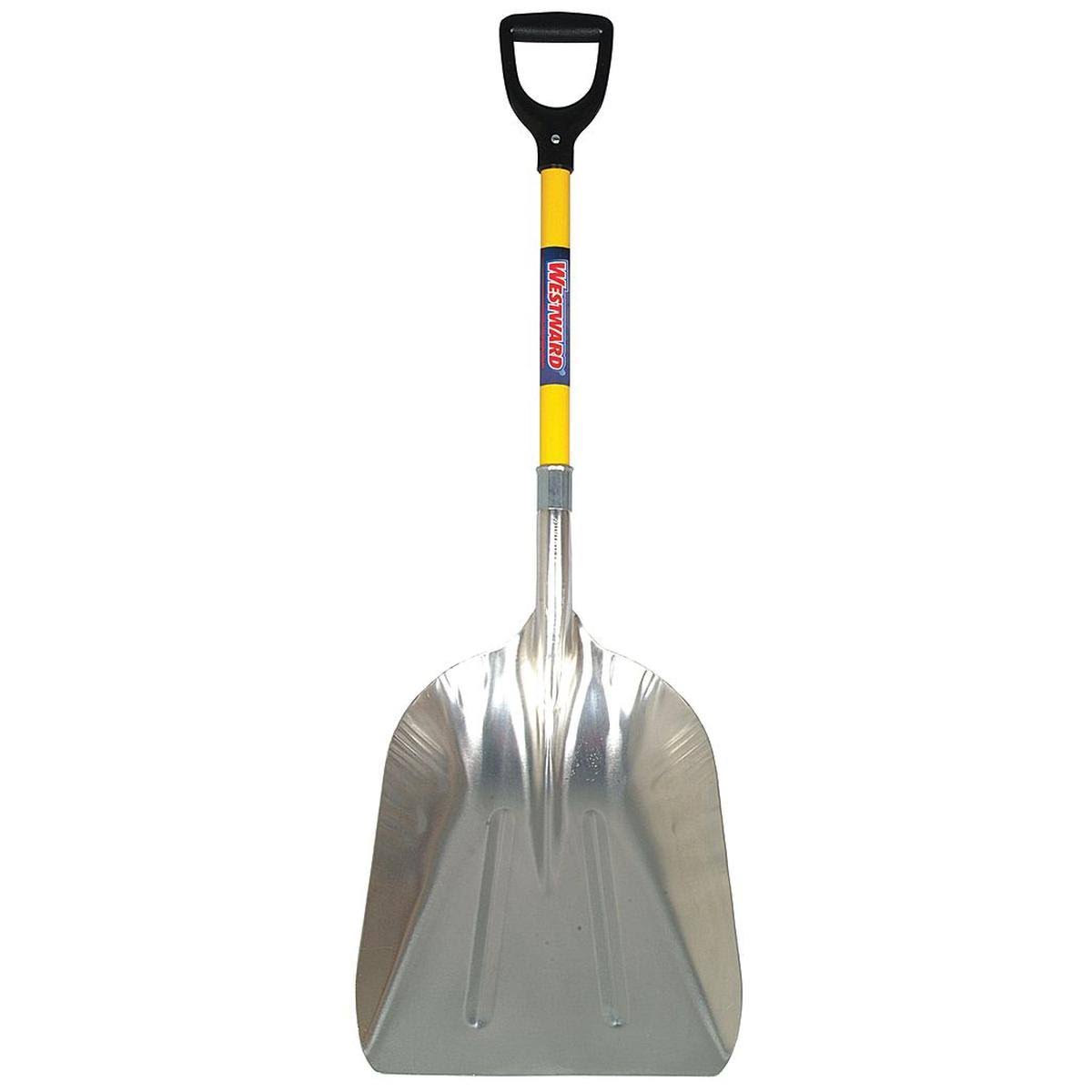 Westward 3yu77 Grain Scoop,26-1/4 in. Handle,Aluminum, Yellow