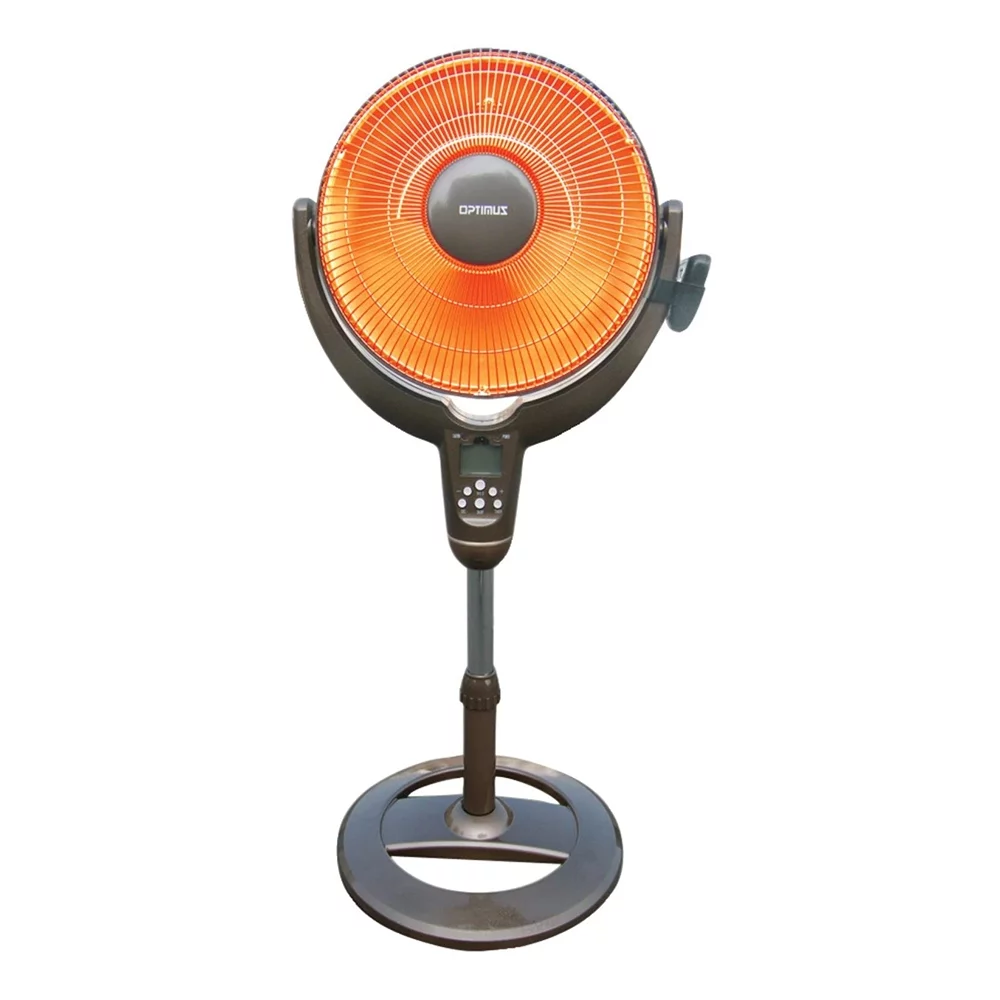 Optimus H-4501 14 Adjustable Oscillating Pedestal Dish Heater w/ Remote Control