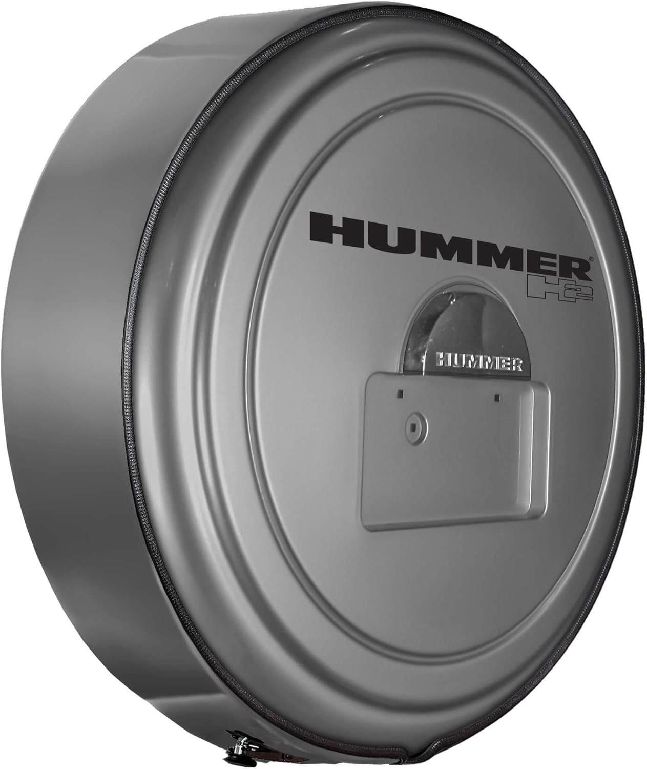 Boomerang Hummer H2 (05-10) – Color Matched MasterSeries Hard Tire Cover – (Color Matched Plastic Face & Stainless Steel Ring) – Hummer H2 Logo – Pewter Metallic - Image 6