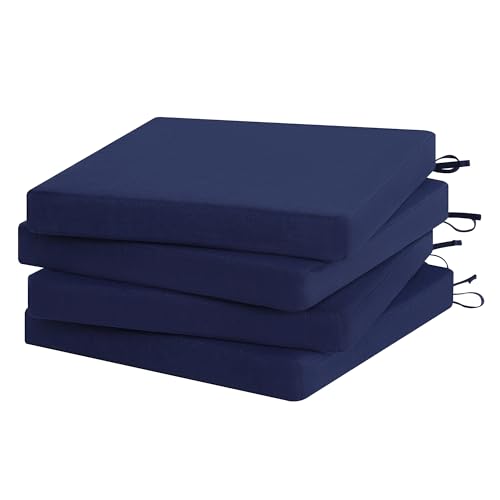 Favoyard Outdoor Chair Cushion Set of 4 Rainproof & Color Fade Resistant 19 x 19 x 2 in Square Corner Patio Furniture Cushions with Waterproof Hidden Zipper Attach Ties for Dining Table Chairs Seats - Image 5