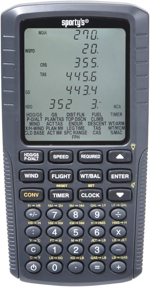 Sporty’s Electronic E6B Flight Computer for Pilots – Approved for Use on FAA Tests