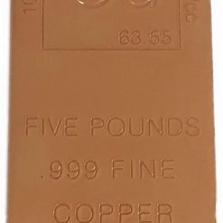Alternative view of Unique Metals 5 Pound Copper Bar Bullion with Element Design – .999 Pure Pack of 2