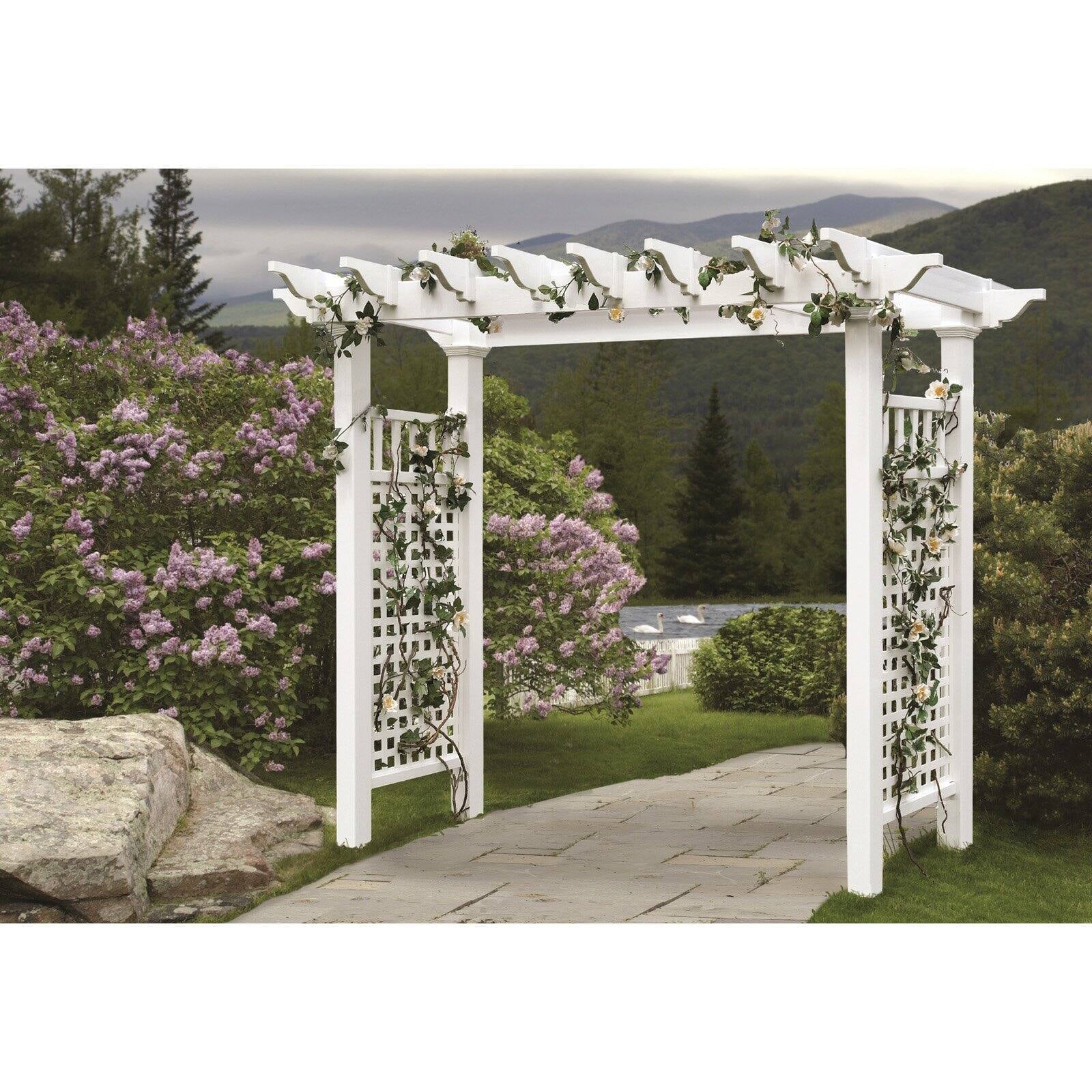 Vita 88??? x 32??? x 86.5??? Fairfield Grande Vinyl Arbor, White, VA84231