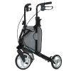 ELENKER 3 Wheel Walkers for Seniors, 3 Wheeled Rollator with 10?? Wheels, Narrow Walkers for Small Spaces, Compact Folding, Ideal for Traveling, Blue
